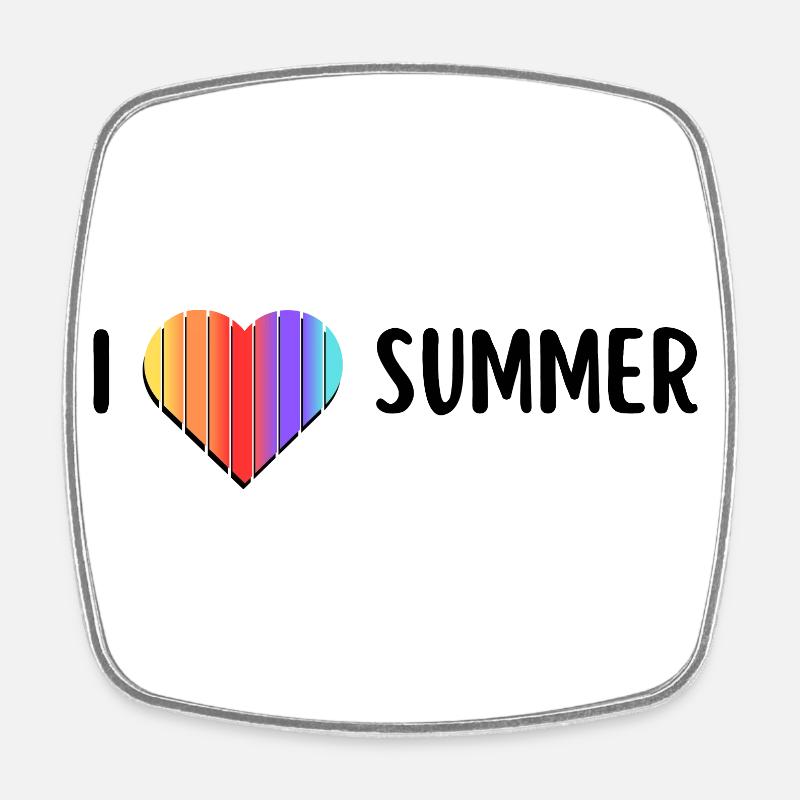 I love Summer - Square fridge magnet - white