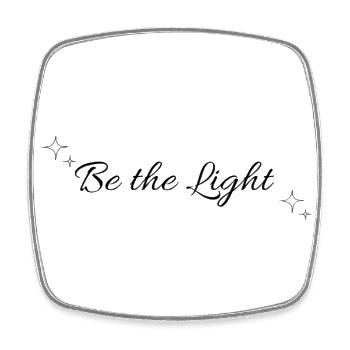 Be the Light - Square fridge magnet - white - Front