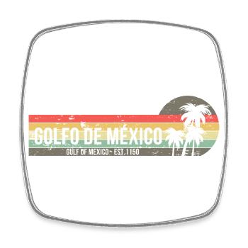 Vinatge Golf of Mexico Golfo De México EST 1550 - Viereckiger Kühlschrankmagnet - Weiß - Vorne