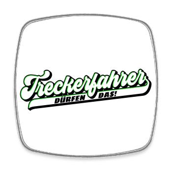 Farben änderbar | Treckerfahrer dürfen das - Viereckiger Kühlschrankmagnet - Weiß - Vorne