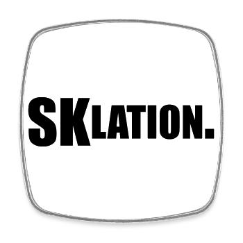 Eskalation SKlation sklation | Farbe änderbar - Viereckiger Kühlschrankmagnet - Weiß - Vorne