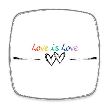 Herzen Symbol Hearts Love is love - Viereckiger Kühlschrankmagnet - Weiß - Vorne