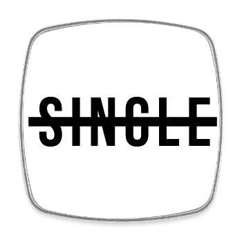 Kein Single mehr - Viereckiger Kühlschrankmagnet - Weiß - Vorne