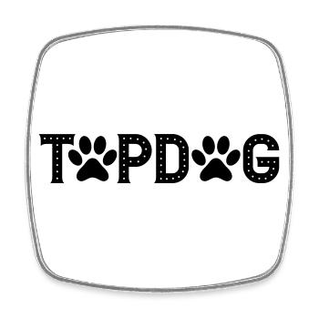 Farben änderbar | Top Dog - Bester Hund - Viereckiger Kühlschrankmagnet - Weiß - Vorne