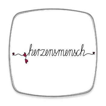 herzensmensch - Viereckiger Kühlschrankmagnet - Weiß - Vorne