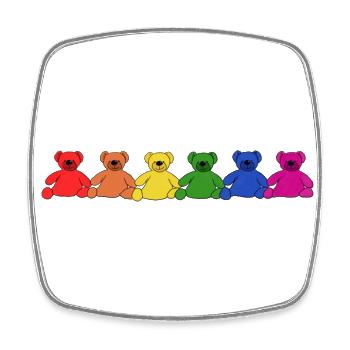 Regenbogen Teddys - Viereckiger Kühlschrankmagnet - Weiß - Vorne