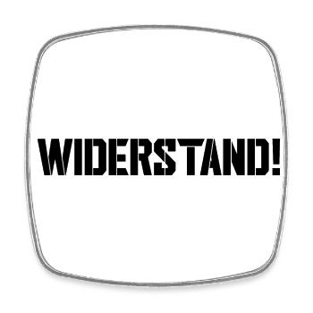 WIDERSTAND - Demokratie Protest Demonstrationen - Viereckiger Kühlschrankmagnet - Weiß - Vorne