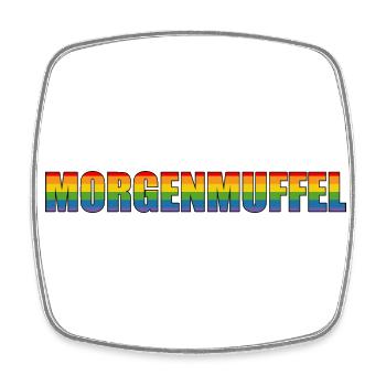 Morgenmuffel regenbogen Outline schwarz - Viereckiger Kühlschrankmagnet - Weiß - Vorne