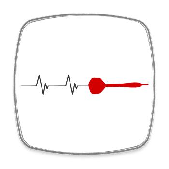 Dart Heartbeat ECG Heartline 180 Idée cadeau - Magnet carré - blanc - Devant