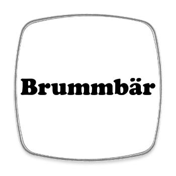 Brummbär - Viereckiger Kühlschrankmagnet - Weiß - Vorne