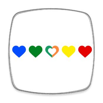 1D Love - Viereckiger Kühlschrankmagnet - Weiß - Vorne