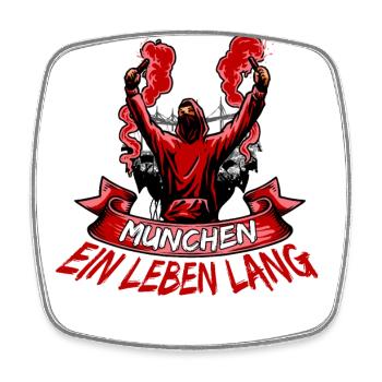 München ein Leben lang - Viereckiger Kühlschrankmagnet - Weiß - Vorne