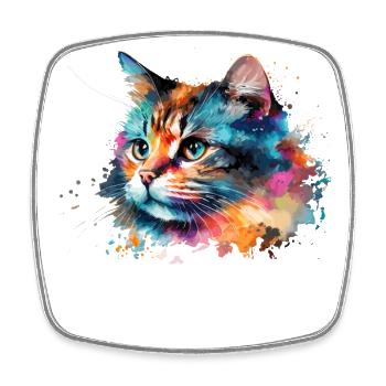 Cute little cat For cat lovers Colorful - Square fridge magnet - white - Front