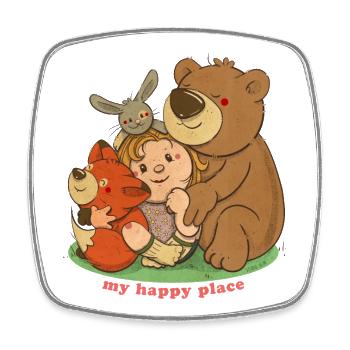 my happy place - Square fridge magnet - white - Front