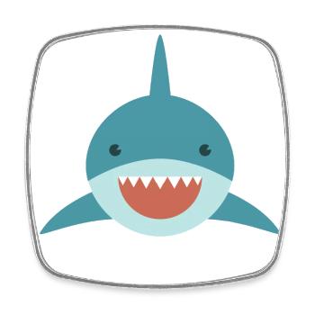 Mignon requin - Magnet carré - blanc - Devant