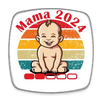 Mama 2024 Chargement - Magnet carré - blanc - Devant