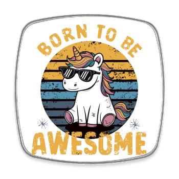 born to be einhorn - Viereckiger Kühlschrankmagnet - Weiß - Vorne