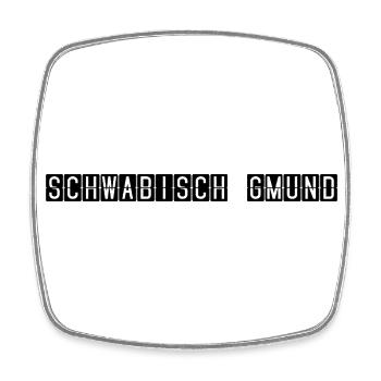 Schwäbisch Gmünd Flughafentafel - Viereckiger Kühlschrankmagnet - Weiß - Vorne