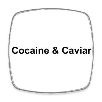 Cocaine And Caviar Quote T-Shirt - Square fridge magnet - white - Front