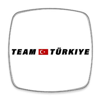 Équipe Turquie Drapeau Türkiye - Magnet carré - blanc - Devant