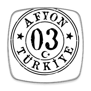 Afyon 03 Vintage - Square fridge magnet - white - Front