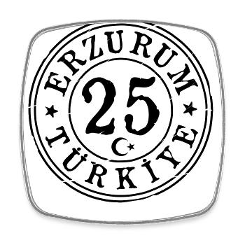 Erzurum 25 Vintage - Viereckiger Kühlschrankmagnet - Weiß - Vorne