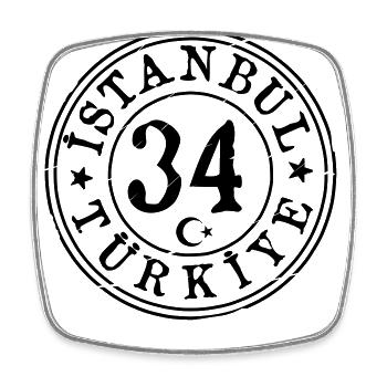 Istanbul 34 Vintage - Viereckiger Kühlschrankmagnet - Weiß - Vorne