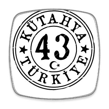 Kütahya 43 Vintage - Square fridge magnet - white - Front