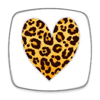 Amour de la Saint-Valentin, Cœur de léopard, Saint-Valentin, Vache - Magnet carré - blanc - Devant