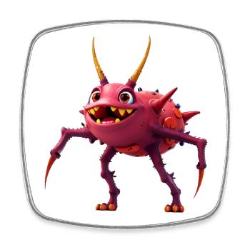 Rotes TickToc Monster - Viereckiger Kühlschrankmagnet - Weiß - Vorne