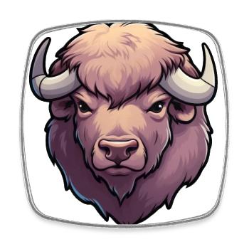 Bison Büffel - Viereckiger Kühlschrankmagnet - Weiß - Vorne