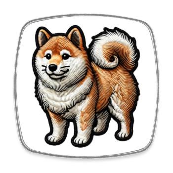 Signature Shiba Inu - Square fridge magnet - white - Front