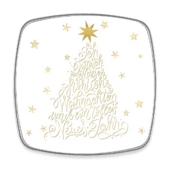 Fröhliche Weihnachten und ein tolles Neues Jahr - Viereckiger Kühlschrankmagnet - Weiß - Vorne