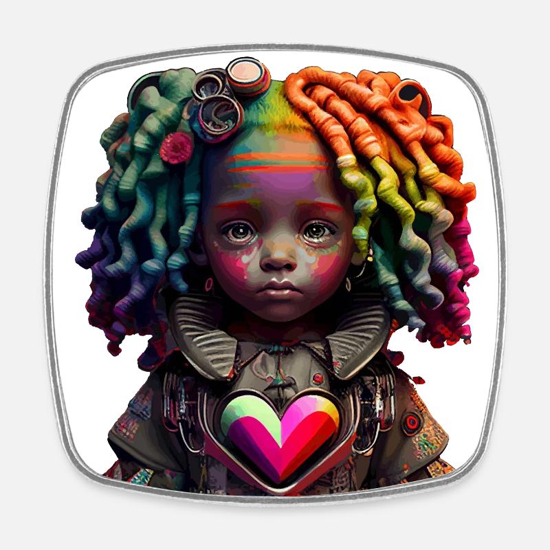 Fantasy Girl Gift - Square fridge magnet - white