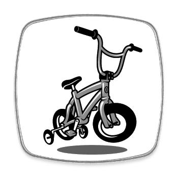 Kids BMX Bike - Square fridge magnet - white - Front