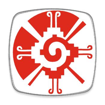 Rotes Maya-Schutzsymbol - Viereckiger Kühlschrankmagnet - Weiß - Vorne