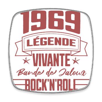 1969 Living Legend, Rock'n'Roll color - Square fridge magnet - white - Front
