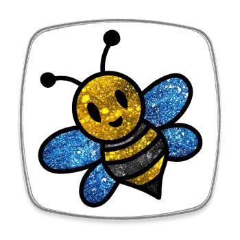 Cosmic Bee - Square fridge magnet - white - Front