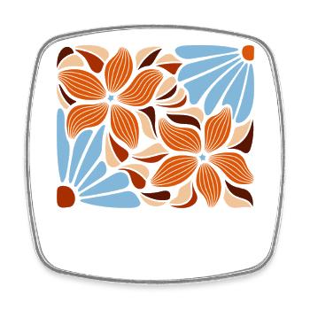 Boho Blumen Frühling Sommer Garten Natur - Viereckiger Kühlschrankmagnet - Weiß - Vorne