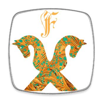 horse gable e 95 f - Square fridge magnet - white - Front