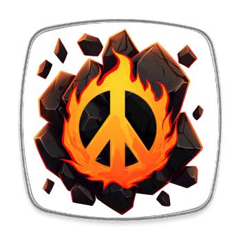 Burning for Peace - Square fridge magnet - white - Front