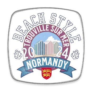 Strandstil Normandie Trouville - Viereckiger Kühlschrankmagnet - Weiß - Vorne