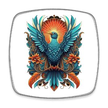 Bunter Paradiesvogel - Viereckiger Kühlschrankmagnet - Weiß - Vorne