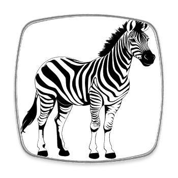 Zebra schwarz - Viereckiger Kühlschrankmagnet - Weiß - Vorne