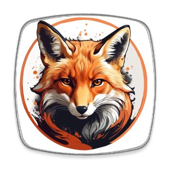 Rotfuchs Fuchs Portrait - Viereckiger Kühlschrankmagnet - Weiß - Vorne