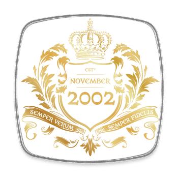 22. Geburtstag Semper Verum - Established 11/2002 - Viereckiger Kühlschrankmagnet - Weiß - Vorne