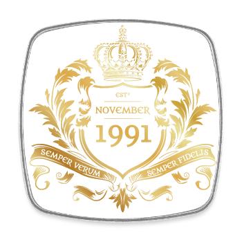 33. Geburtstag Semper Verum - Established 11/1991 - Square fridge magnet - white - Front