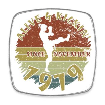 45. Geburtstag Vivant depuis 11/1979 - Magnet carré - blanc - Devant