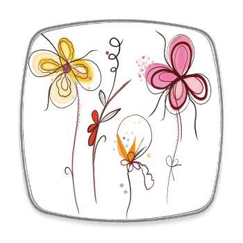 Flowers Fantasy - Square fridge magnet - white - Front