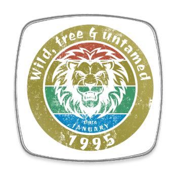 30th Birthday Wild, free & untamed since 01/1995 - Square fridge magnet - white - Front
